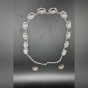 Danecraft STERLING Lotus Necklace and Earrings set